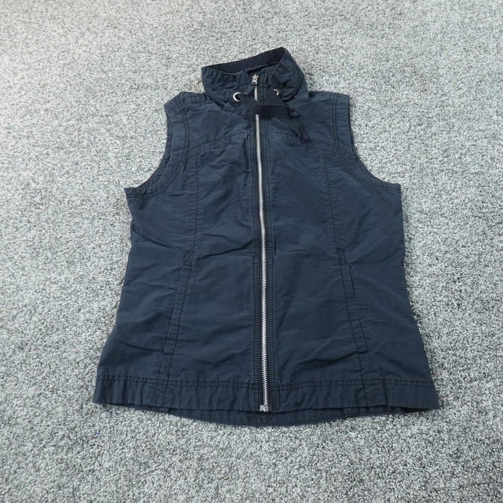 Columbia Vest Womens M Black Full Zip Mock Neck Sleeveless Outdoor Hiking Jacket